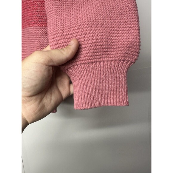 SHEIN Women’s Color Block Sweater Size Large Pink Red White Knit Pullover - Picture 5 of 9